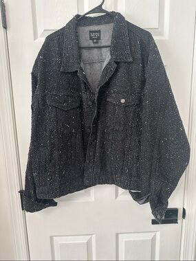 Black Speckled Oversized Jacket worn once